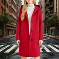 thumbnail image 6 of Dxzfnsa Woolen Coat for Women Casual Lapel Collar Winter Wool Blend Button Over Coats Long Jackets, 6 of 9