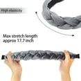 thumbnail image 3 of Headbands for Women Fashion Criss Cross Hairband Velvet Braided Hair Accessories, Gray, 3 of 6