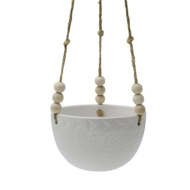 Flora Bunda CT697E-MTWH 5.375' Caveman Ceramic Hanging Planter
