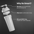 thumbnail image 2 of Smartshake Lite Paquete de 4 Botellas Coctelera de Proteínas 800 ml | 27 oz - Tapa roscada a prueba de fugas - Sin BPA - Unisex - Gris niebla, Verde militar, Negro, Azul marino, 2 of 5