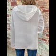 thumbnail image 4 of Sudadera Informal de Punto Gofre para Mujer 2025, Suéter de Cuello en V con Botones Extragrandes y Capucha con Cordón. S, 4 of 7