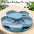 thumbnail image 5 of Divided Spin & Snack Serving Tray, Portable Travel Rotating Multi-Compartment Food Organizer with Lid, Party Platter for Chips, Veggies, Fruits, Dips, Nuts (Blue), 5 of 7