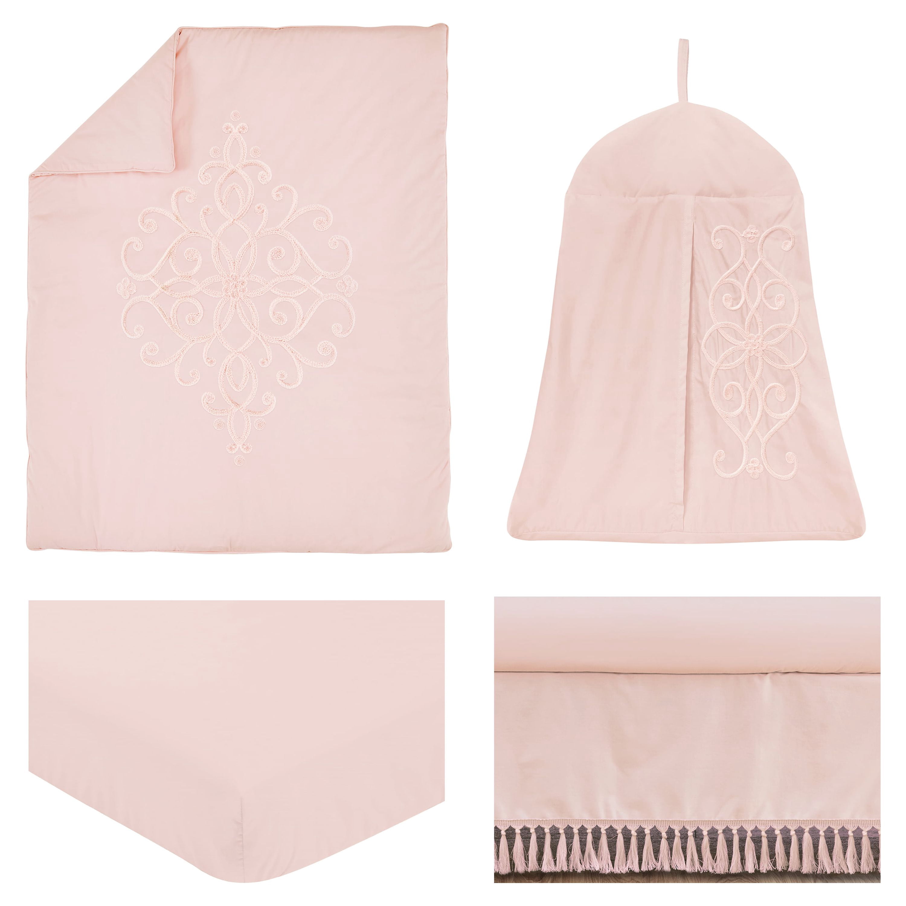 Sweet Jojo Designs Bohemian Blush Pink 4 Piece Crib Bedding Set