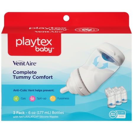 Playtex Baby VentAire Advanced Wide Baby Bottles - 6oz, 3pack Image 1 of 3