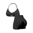 thumbnail image 2 of Women's Workout Sets 2 Piece Yoga Outfit High Waisted Biker Shorts Leggings Sports Bra Gym Fitness Clothes Tracksuit, Black, XS, 2 of 11