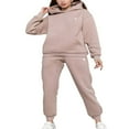 thumbnail image 1 of Two Piece Outfit For Women Long Sleeve Pullover With Hooded Long Pants Tracksuit Jogger Set with Pockets, 1 of 6
