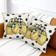 thumbnail image 4 of Summer Pillow Covers 18x18 Set of 2, Yellow Lemons Polka Dots Decorative Throw Pillow Cases Watercolor Summer Seasonal Linen Decorations for Home Bed Car Spring Decor, 4 of 6
