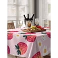 thumbnail image 6 of Strawberry Table Cloth, Pink Spring Summer Rustic Floral Fruit Waterproof Tablecloth for Rectangle Tables, Reusable Washable Fabric Table Cover for Restaurant Kitchen Dining Tables 60"x84", 6 of 6