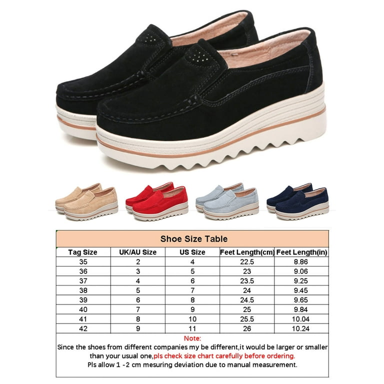 LUXUR Women Shoes Flat Slip On Loafers Casual Sneakers Memory Foam Insoles Wedge Platform Round Toe Suede Khaki 10 Walmart