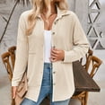 thumbnail image 6 of Olyvenn Womens Shacket Casual Button Down Shirts Loose Boyfriend Shirt Jackets Tops Jacquard Lightweight Long Sleeve Shirts Fall Tops 2024 Fashion Khaki 8, 6 of 8