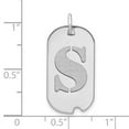 thumbnail image 2 of 14k White Gold Rhodium Polished Finish Block Letter S Initial Dog Tag Charm Pendant, 2 of 2