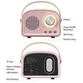 thumbnail image 3 of Altavoz Bluetooth retro, altavoz vintage inalámbrico, altavoz Bluetooth portátil inalámbrico para exteriores compatible con emparejamiento TWS/U-Disk/tarjeta TF/AUX para el hogar, viajes y, 3 of 6