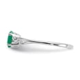 thumbnail image 3 of 10K White Gold Polished Geniune Emerald Birthstone Ring, 3 of 4