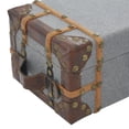 thumbnail image 4 of DecMode Upholstered Gray Wood Decorative Box with Hinged Lid, 2 Count, 4 of 11