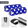 thumbnail image 4 of Cauagu Blue And White Polka Dot Print Leather Pencil Pen Case - Stationery Bag Portable Stationery Bag Big Capacity Pencil Pouch Cosmetic Organizer Bag for Men & Women, 4 of 7