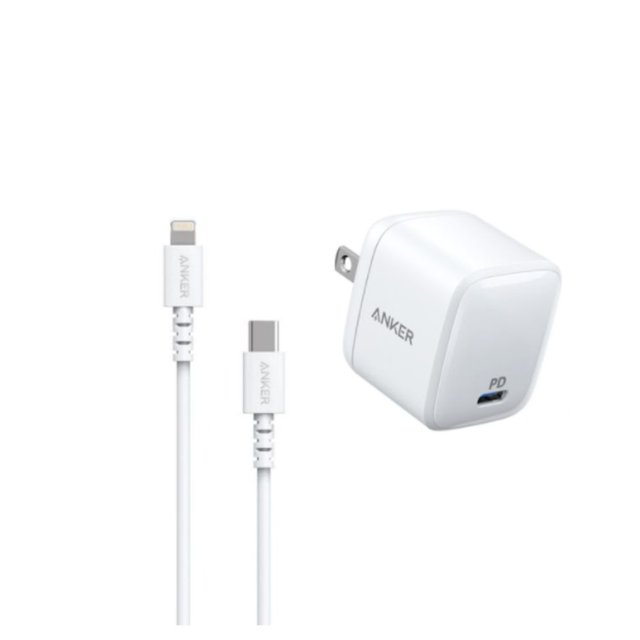Pack Cargador de Pared Atom + Cable Anker Lightning Iphone 13, 12, 11