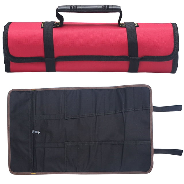 Clearance! beishanbush Tool Bag Electrical Bag Storage Bag Multifunctional Reel Thickened Wear Computer Canvas Bag Drum Tool Kit One Size Red