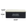 thumbnail image 4 of DecMode Metal Text Storage Bench with Cream Burlap Top and Champagne Typography, Brown, 4 of 15