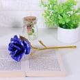 thumbnail image 4 of Nikou Longue Tige Rose trempée dans Un Cadeau en Or, Feuille d'or 24K Fleur Artificielle Rose Saint Valentin Cadeau Romantique pour la décoration de Table à la Maison(Bleu), 4 of 14