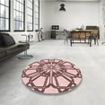 thumbnail image 4 of Ahgly Company Machine Washable Indoor Square Transitional Light Rose Pink Area Rugs, 5' Square, 4 of 7