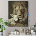 thumbnail image 4 of Lion and Lamb Embrace Religious Canvas Print, Perfect for Living Room, Bedroom, Office, Study, Religious Sanctuary Decor, 4 of 8