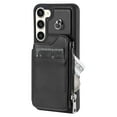 thumbnail image 5 of SaniMore for Samsung Galaxy S23 PU Leather Case, Zipper Purse RFID Blocking 4 Card Slots Removeable Wrist Strap Protective Handbag Flip Cover Stylish Shockproof for Girls Women, Black, 5 of 8