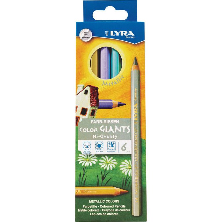 Lyra Color Giant Pencils - 6.3 mm Lead Diameter - Assorted Metallic Lead - 1 Each Lyra Color Giant Pencils - 6.3 mm Lead Diameter - Assorted Metallic Lead - 1 Each