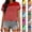 Yellow, variant on Hinvhai Womens Tops Summer Short Sleeve Crew Neck Solid Color T Shirts Spring Striped Print Clothing Basic Tee Yellow XXL(XXL)