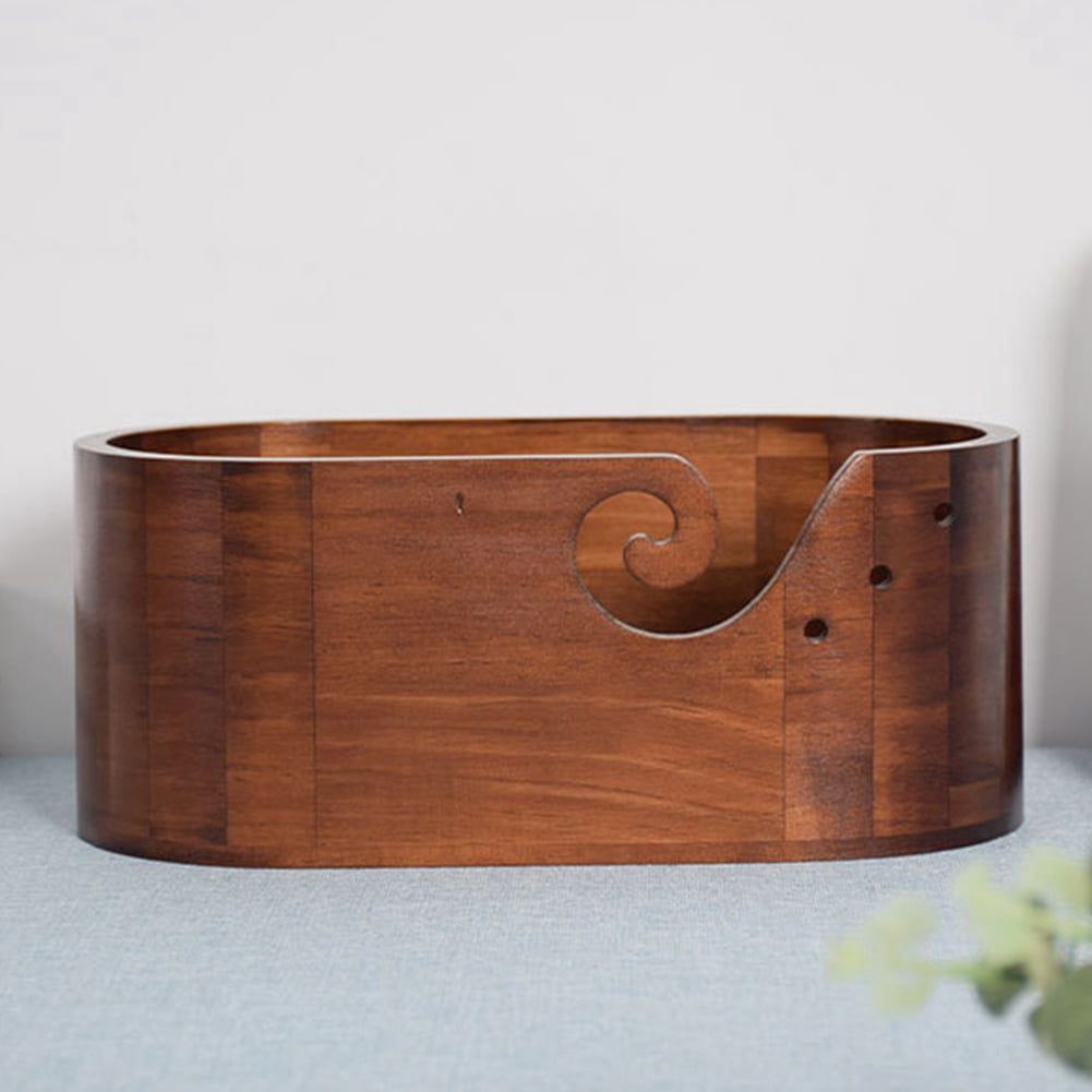 Symkmb Wooden Yarn Bowl,Yarn Bowls for Crocheting,Knitting Yarn Holder,Wood Storage Crochet Bowl for Crocheting & Knitting Wood