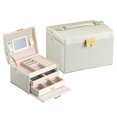 thumbnail image 1 of Jewelry Organizer Portable Pure Color Large Capacity Necklace Case Earrings Case, 1 of 10