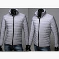 thumbnail image 5 of JTieacloth Warm Winter Coats Men Autumn Winter Cotton Stand Zipper Warm Winter Thick Coat Jacket Gray, 5 of 6