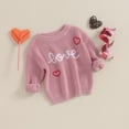 thumbnail image 3 of Douhoow Infant Girl Valentine's Day Heart Sweater Baby Long Sleeve Knit Pullover Fall Knitwear, 3 of 9