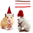 thumbnail image 1 of Disfraz navideño de 3 piezas para animales pequeños: bufanda navideña de conejillo de indias para mascotas pequeñas, 1 of 6