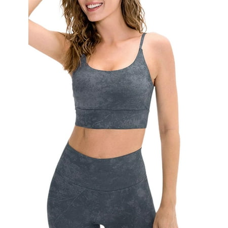 

HQiong Women s Sports Gym Running Yoga Bra Medium Support High Elastic Workout Crop Tops