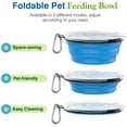 thumbnail image 6 of Pawaboo Collapsible Dog Bowls 2 Pack, Silicone Feeding Watering Bowls with Lids & Carabiners for Dogs Cats, Portable Water Feeder Food Bowl for Walking Traveling Home Use, 1000ml, Blue + Green, 6 of 9