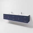 thumbnail image 6 of Geneva 84 in. W x 22 in. D Navy Blue Double Bath Vanity, White Quartz Top, and Faucet Set, 6 of 11