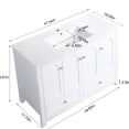 thumbnail image 7 of 48" White Bathroom Vanity with Soft - close Drawers and Ceramic Sink for Bathroom Comfort, 7 of 7