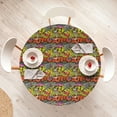 thumbnail image 4 of Ambesonne Graffiti Fitted Round Tablecloth, Hip Hop Culture Design, 36"- 40" Diameter, Multicolor, 4 of 5