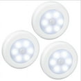 thumbnail image 1 of Lámpara LED inalámbrica de 3 piezas con sensor de movimiento para armario, escalera, pasillo, cocina y dormitorio (carcasa blanca, luz blanca), 1 of 5