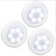 thumbnail image 1 of Lámpara LED inalámbrica de 3 piezas con sensor de movimiento para armario, escalera, pasillo, cocina y dormitorio (carcasa blanca, luz blanca), 1 of 5