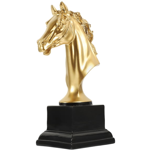 FONDOTIN European Style Horse Head Statue Trophy Resin for Birthday Celebration 1Pcs