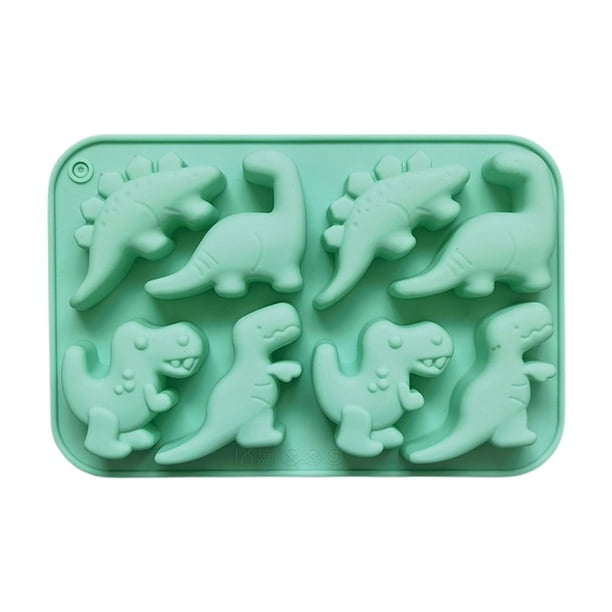 Molde De Silicona Con 8 Cavidades Con Forma De Dinosaurio Para Tartas, Pasteles Y Postres.
