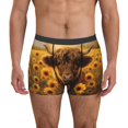 thumbnail image 1 of Balery Cute Cow Sunflower Field Calzoncillos bóxer para hombre, ropa interior de algodón suave y transpirable con cinturilla de nailon-Medium, 1 of 5
