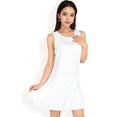 thumbnail image 3 of Women's Sleeveless Ruffle Hem Textured Shift Dress- White,Large, 3 of 7