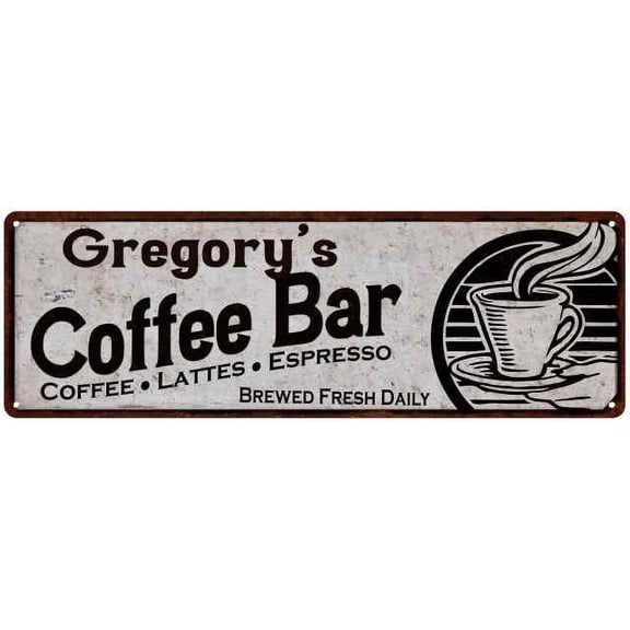 Gregory's Coffee Bar Sign Kitchen Decor 6x18 206180007242