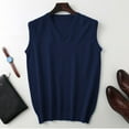 thumbnail image 5 of DHFJKG Sweater Vest Men's Sleeveless Knitted V Neck Solid Color Vest Lightweight For Spring Fall Soft Top, 5 of 5
