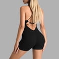 thumbnail image 5 of Maqroz Women's Backless Strappy Romper Seamless Athletic Jumpsuit for Yoga Gym Workout, Cross Back Bodysuit With Compression Bottoms, 5 of 7