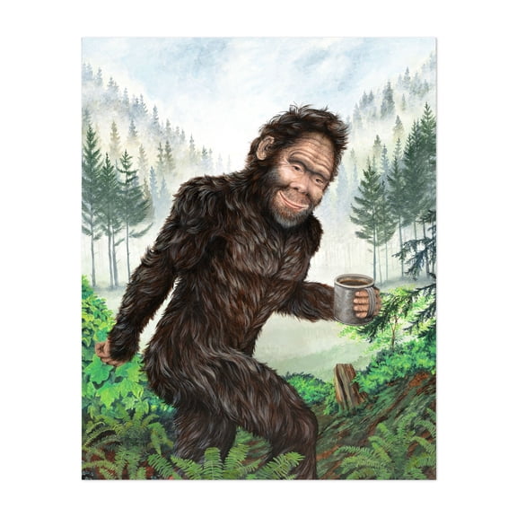 Bigfoot Brew - British Columbia Canada Painting Unframed Wall Art Print 8 x 10 inches