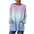 thumbnail image 5 of Wowcloth Women's Ombre Long Sleeve Top, Casual Loose Fit with Pockets for Daily Wear and Travel, 5 of 7