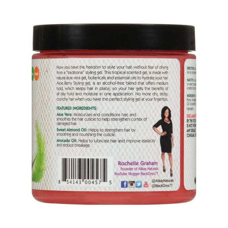 Alikay Naturals Aloe Berry Styling Gel, 8 Oz, Pack of 12